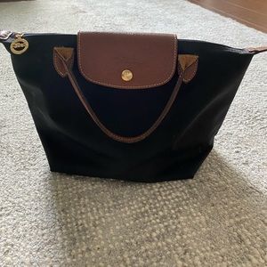 Long Champ Small Le Pliage Bag in Black